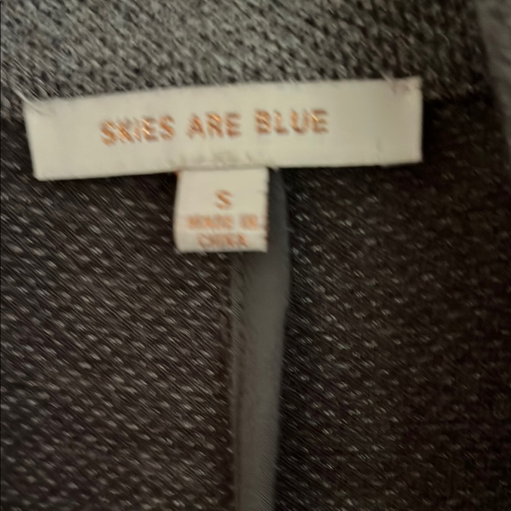 Skies Are Blue Gray and Black Blazer with Notched Lapels - Picture 2 of 3